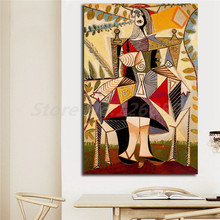 Quadros para mulher sentado em um jardim, pintura a óleo, impressão para sala de estar, decoração da casa, arte moderna para parede, pôster de arte 2024 - compre barato