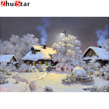 Needlework Diamond Painting Beautiful Snow Winter Landscape Diamond Embroidery All Drill Rhinestone Mosaic Picture 2024 - buy cheap