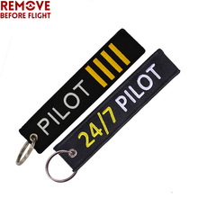 Llavero bordado con etiqueta de equipaje antes del vuelo piloto, llavero con estilo epaulette, cadena portachiavi para regalos de amantes de la aviación 2024 - compra barato