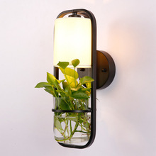 Americano simples criativo vaso de vidro planta lâmpada parede cabeceira sala estar jantar sala tv decoração da parede 2024 - compre barato