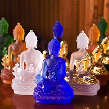 Coloured glaze buddha statue Bhaisajyaguru figure Bhaisajya Buddha figurine medicine Buddha bodhisattva Good luck 2024 - buy cheap