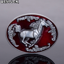 WesBuck Brand Red Horse Metal Belt Buckles for Man Women Western Buckles Cowgirls Buckle Cool Cowboy Paracord Hebilla 2024 - buy cheap