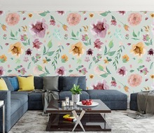 Custom wallpaper Hand-painted watercolor flowers background wall 2024 - buy cheap