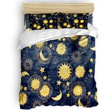 Sun  Moon Planet Universe And Sky Navy Bedding Sets Duvet Set Covers Eve Of All Saint's Day Quilt Bedding Set Living Room Flat 2024 - buy cheap