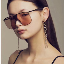 Women Fashion Rhinestone Alloy Engaged Letters Dangle Earrings Jewelry Hot Sale Party Show Long Statement Earring Accessories 2024 - buy cheap