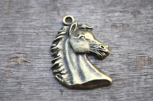 6 PCs - Horse Head Charm bronze tone  charm Horse Pendants 43*29MM 2024 - buy cheap