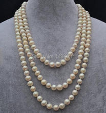 Wholesale Pearl Jewelry , 72 Inches 7-8mm White Color Long Genuine Freshwater Pearl Necklace - Bridesmaids Wedding Jewelry. 2024 - buy cheap
