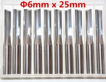 6mm*25mm-10PCS, cnc tungsten solid carbide end mill,woodworking router bit,2 flutes straight milling cutter,wood cuttter 2024 - buy cheap