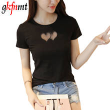 Gkfnmt T Shirt Women 2017 Summer Style Tee Shirt Femme Short Sleeve Solid Cotton Casual Tops T-shirt Woman Vetement Femme S-XXL 2024 - buy cheap