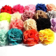 50 unids/lote 7CM 19 colores recién nacido Shabby malla de tul de flores para bebé accesorios para el pelo Chic tela Artificial flores para diademas 2024 - compra barato