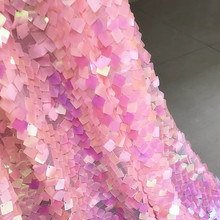 Tela de lentejuelas bordadas para vestido de boda, Material de falda de tul rosa para retales, telas kumas por metros 2024 - compra barato