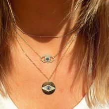 2019 lucky evil eye disco charm pendant engraved cz drop women Gold filled elegance gorgeous turkish evil eye necklace jewelry 2024 - buy cheap