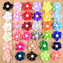 120pcs/lot 34 Color U Pick 1.8 Inch Mini Petite Satin Fabric Flowers With Gold Button DIY Girls Garment Hair Accessories TH26 2024 - buy cheap