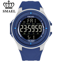Мужские спортивные часы SMAEL, цифровые армейские часы с большим циферблатом и цифровым светодиодным индикатором 2024 - купить недорого
