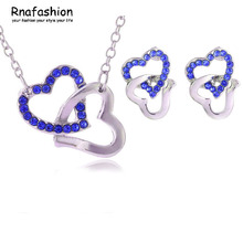 Factory Outlet girls jewelry wholesale jewelry earrings simple heart to heart necklace set - tie the knot-048 2024 - buy cheap