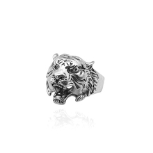 Hip Hop Retro Punk Tiger Head Ring Gothic Fashion Personality Cool Male Tiger Ring Man Domineering Knight Men's Animal Ring Gift 2024 - buy cheap