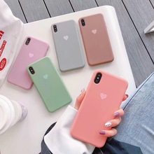 Fashion Love Heart Cover Case For iPhone 11 Pro X XS Max XR 6 7 8 Plus Cute candy Simple Silicon Soft TPU Phone Coque girls capa 2024 - buy cheap