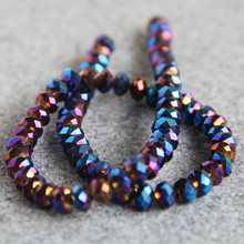 6*8mm facetado púrpura y azul AB + cuentas de cristal coloridas sueltas 15 pulgadas 3 piezas/lote DIY diseño de fabricación de joyas al por mayor 2024 - compra barato