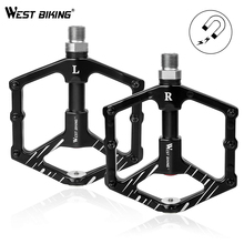 WEST BIKING Bicycle Pedals 3 Sealed Bearings Cycling Pedals Anti-slip Ultralight Magnetic Parking Alloy CNC MTB Road Bike Pedal 2024 - buy cheap