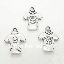 Free Shipping Tibetan Silver No 9 Soccer Shirt charms Pendants men jewelry Making Wholesales, 200pcs/lot 2024 - buy cheap