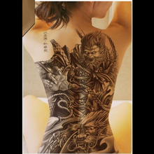 Large Black Tattoos Men Women Waterproof Big Temporary Tattoo Stickers dragon darkness wolf Full Back Fake Tattoo cool 48*34cm 2024 - купить недорого