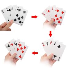 4 карты от 7 до 2 трансформатор магические трюки магический реквизит крупным планом волшебный трюк игральные карты 2024 - купить недорого