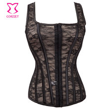 Bustier Sexy Sheer Hollow Out Floral Lace Corsets and Bustiers Gothic Tank Style Corset Top Korsett Women's Corselet Corpete 2024 - buy cheap