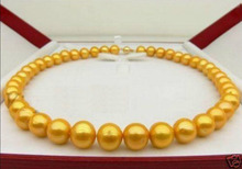 FREE shipping >>> >>>GENUINE SEA a 9-10 mm GOLDEN PEARL NECKLACE 17" 2024 - buy cheap
