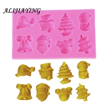 1Pcs Christmas snowman bell Silicone Mold, Tree Sugarcraft Cake Decorating Tools,Fondant Chocolate Molds Cake Border Mould D0460 2024 - buy cheap