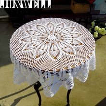 90CM RD Shabby Chic  Vintage Crocheted Tablecloth Handmade Crochet Coasters Cotton Lace Sofa Cover 2024 - buy cheap