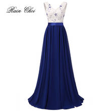 Long Evening Dresses 2021 New Fashion V Neck Sleeveless vestido de noche Chiffon Formal Prom Gown 2024 - buy cheap