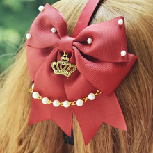 Princess sweet lolita hairband Multicolor all-match beads Bow Headband KC enhanced version optional Pendant MHTSP012 2024 - buy cheap