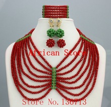 Marvelous African Beads Jewelry Set Splendid Nigerian Beads Set New Handmade Wholesale Free Shipping L062 2024 - buy cheap