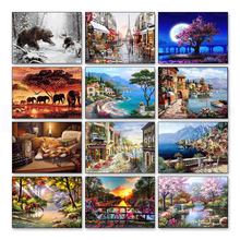 5D DIY Diamond Painting Landscape Garden Embroidery Cross Stitch Full Rhinestone Mosaic Painting Home Decor Christmas Gift JCC 2024 - buy cheap