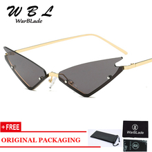 WarBLade Women Cat Eye Sunglasses  Luxury Female Sun Glasses Metal Frame Mirror Ladies Shades 2019 Trending Eyewear New 2024 - buy cheap