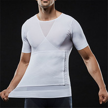 Shaper do corpo dos homens camisa de compressão ajustável cintura trainer espartilho cinto fino barriga buster gynecomastia postura camisa shapewear 2024 - compre barato