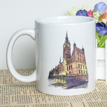 Taza con estampado de edificios europeos, vaso con temática de construcción europea, regalo para ella, 11 tazas de café de cerámica oz con impresión fotográfica fresca, diseño creativo 2024 - compra barato