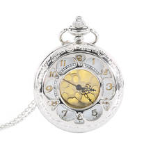 Vintage Hollow Flower Quartz Pocket Watch Roman Number Necklace Pendant with Chain Birthday Gifts @17 TT@88 2024 - buy cheap