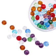 Jewelry Beads Faceted Rondelle Transparent Glass Beads, Mixed Color, 4mm/6mm/8mmx3mm, Hole: 1mm 2024 - buy cheap