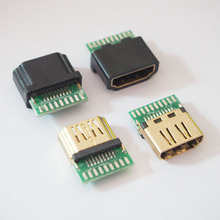 5 компл./лот позолоченный HDMI A Тип гнездо с печатной платой Тип припоя с пластиковой оболочкой 2024 - купить недорого