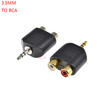 2cps 3.5mm macho estéreo plug para 2 rca fêmea jack adaptador rca adaptador de áudio conector para 3.5mm fêmea jack para rca macho plug 2024 - compre barato