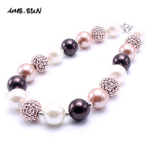 MHS.SUN Baby Girls Cute Beads Necklace Kids Chunky Bubblegum Necklace Fashion Children Toddler Chunky Jewelry Handmade Gifts 2024 - buy cheap