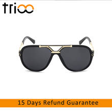 TRIOO Black Sun Glasses For Men Retro Luxury Brand Fashion Shades Lunette Male Designer 2018 Vintage Sunglasses for Men 2024 - buy cheap