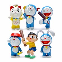 Figuras de figuras Dorami Nobita Nobi Doraemon modelo de dibujos animados acción 6 piezas Doraemon 2024 - compra barato