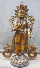 Xd 001392-estatua de Buda de cobre de China, estatua de bronce dorado, estatua de Buda de Guanyin kwan-yin 2024 - compra barato