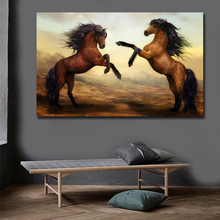 GOODECOR Настенная картина с изображением двух лошадей пары животных Печать на холсте постер искусство для кровати комнаты домашний Декор без рамки 2024 - купить недорого