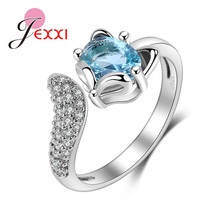 Sexy Fox Opening Rings Design For Girl Party Jewelry 925 Sterling Silver With 3A+ Zircon Ring Bijoux Resizable Women Da 2024 - buy cheap