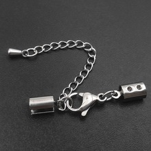 Stainless Steel Cord Crimp Ends Caps with Lobster Clasps Extender Chain Connectors Sets DIY Findings fit 2mm 3mm 4mm 5mm 2024 - buy cheap