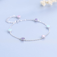 925 Sterling Silver Bracelet AAA Crystal Color Bracelet Woman Charm Jewelry 2024 - buy cheap