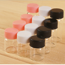 37*40*24mm 20ml Glass Bottles With Plastic Screw Cap Transparent Empty Glass Gift Bottles Jars Black Lid 12pcs Free Shipping 2024 - buy cheap